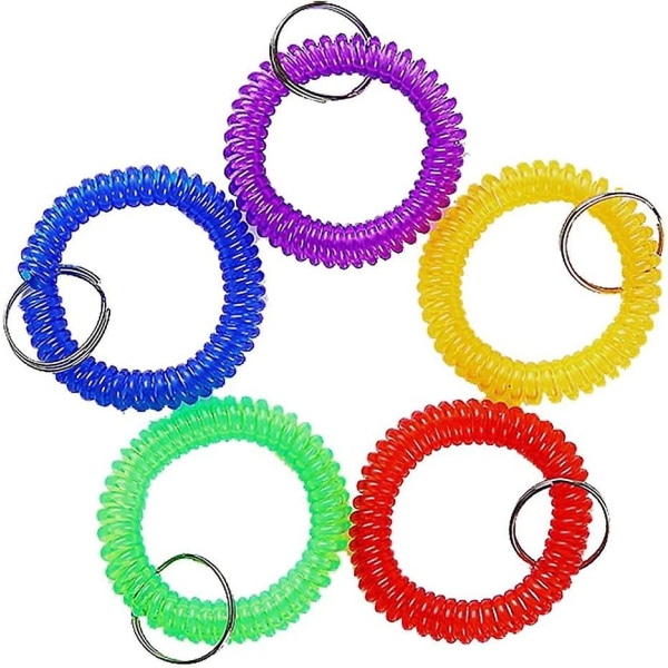 Håndleddsspiral Nøkkelring Fargerik Elastisk Nøkkelholder For Gym, Basseng 30 stk