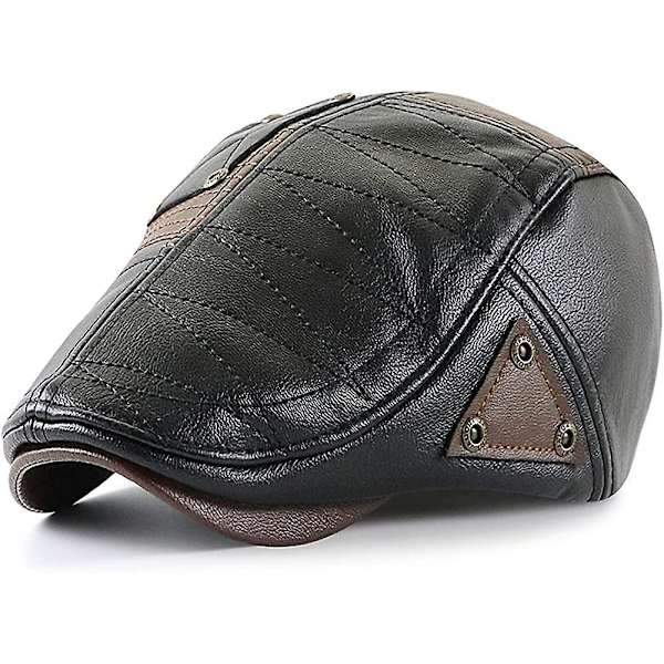 Flat Caps Til Acsergery Mænd Uk Pu Kunstlæder Justerbar Newsboy Caps Skyde Køre Hat Duckbill Gave