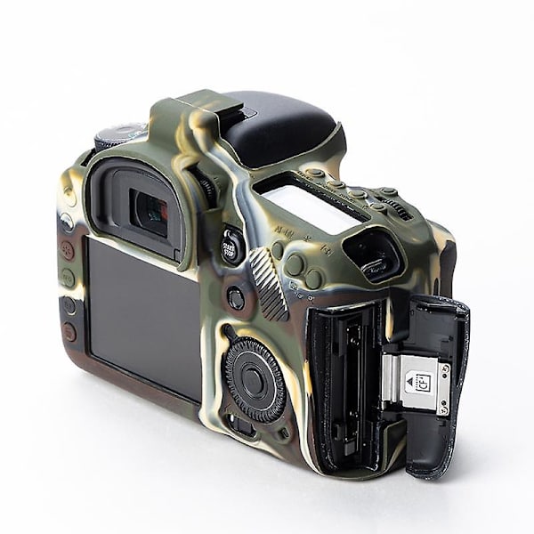 DSLR-kamerans anti-dropp silikonfodral för Canon EOS 7D, mjukt skyddande fodral Camouflage