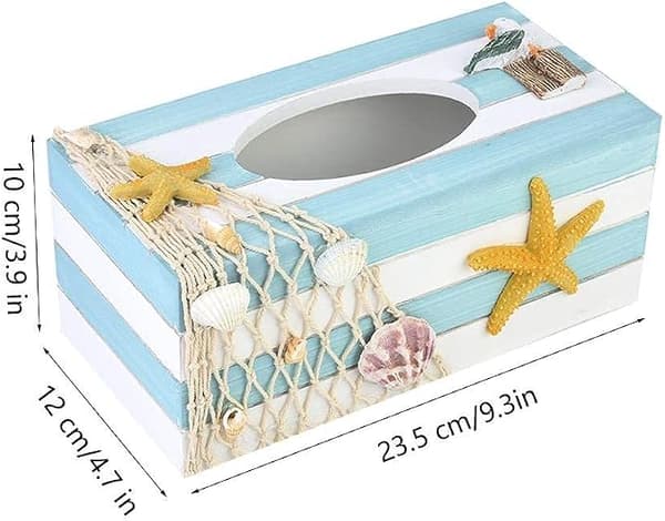 Moderne Tissue Holder Træ Tissue Holder Tissue Cube Box Dekorativ Servietboks Cover Tissue Refill Holder (Søstjerne)