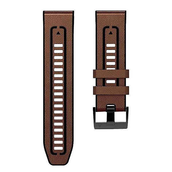 26 mm ersättningsarmband i läderbelagd silikon för Garmin Fenix 7X, armband med snabbfäste