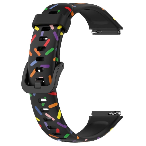För Huawei Band 7 Färgglada fläckiga watch i silikon Black