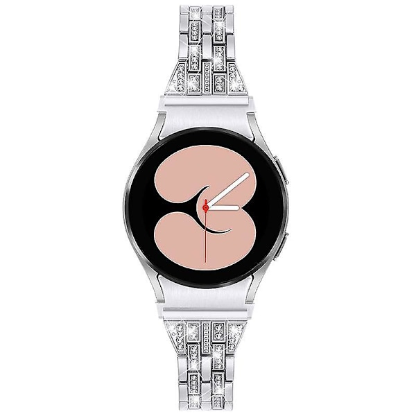 Metallklockarmband för Samsung Galaxy Watch4 Active 40mm/44mm/Watch4 Classic 42mm/46mm, 5 pärlor 2 rader Silver