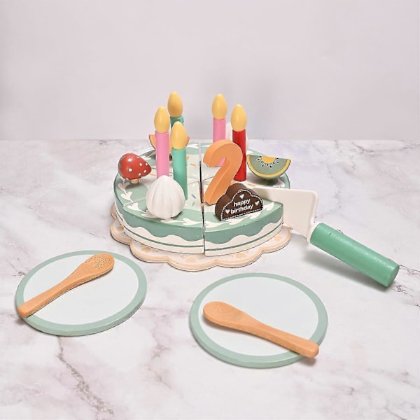 Leksakskök Tillbehör Träblandare Set Låtsas Leka Matset för Barn Köksrollspel Leksaker Blender Baka Kakor Leksakssats Matlagning Köksleksaker för Birthday Cake Set