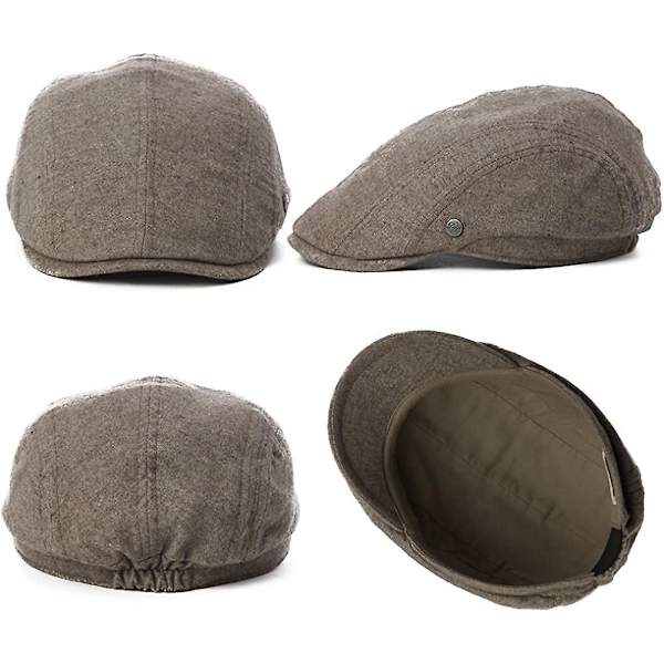 Miesten litteä Duckbill-lippalakki Gatsby Ivy Irish Newsboy Cabbie Golf Shooting Driving Hat Säädettävä khaki
