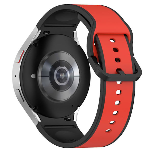 Andningsbart mjukt silikonarmband för Samsung Galaxy Watch6 40/44mm/ Watch 4/5 40/44mm /5 Pro 45mm Red  Black