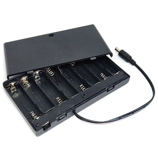 12V 8 x AA Batterihållare Fack Låda med Ledningar Switch DIY Behållare Organiserare