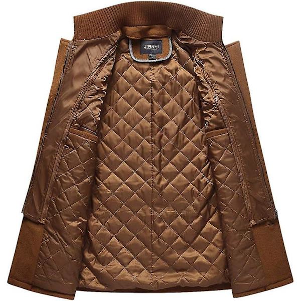 Herr vinter kappa slim fit enkelknäppt kort ulljacka ylle trenchcoat Grey M