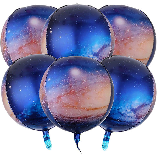 6 kpl Galaxy-ilmapalloja, avaruusilmapalloja, violetteja planeetta-ilmapalloja avaruusjuhlien koristeisiin, galaksiaiheisiin syntymäpäiväjuhlien koristeisiin, avaruusteemaisiin juhlatarvikkeisiin
