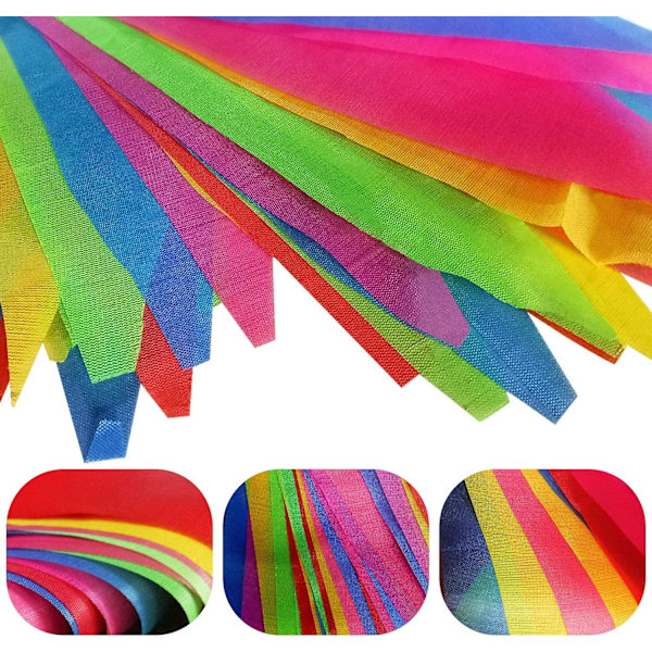 79 meter 150 stk. Flerfarvede Vimpler Banner Regnbue Farverige Nylon Flag til Fødselsdagsfest Dimissionspynt Vejrbestandig Grand Opening Fejring