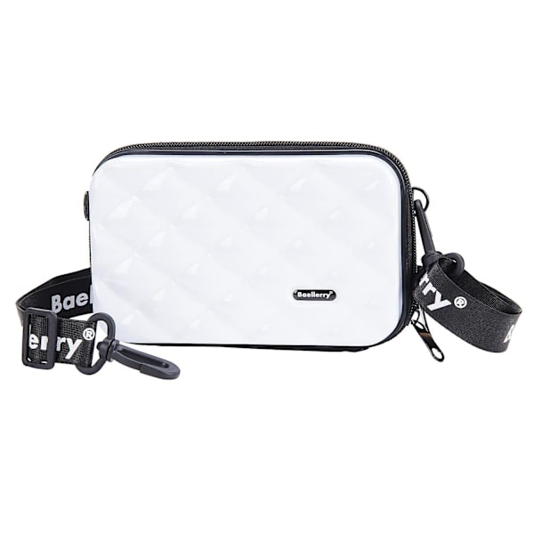 BAELLERRY N1206 ABS+PC Hård Skal Kosmetika Väska Toalettväska Organizer Mini Crossbody Väska White