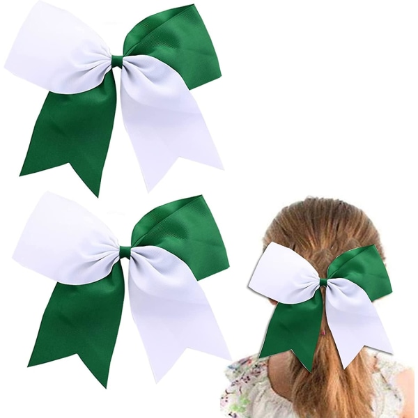 Suuri cheer-rusetti, 20 cm suuri jumbo cheer-hiusrusetti poninhäntäpidike joustavalla nauhalla