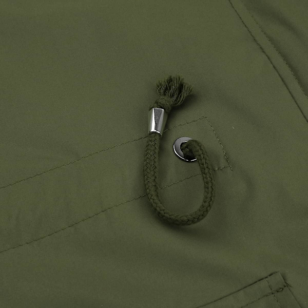 Dame Lang Vandtæt Jakke med Hætte Letvægts Regnfrakke Vindjakke Udendørs Trenchcoat Green M