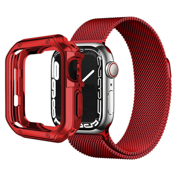 TPU-fodral för Apple Watch Series 7/8 41 mm, sportfodral med snabb frigöring Red