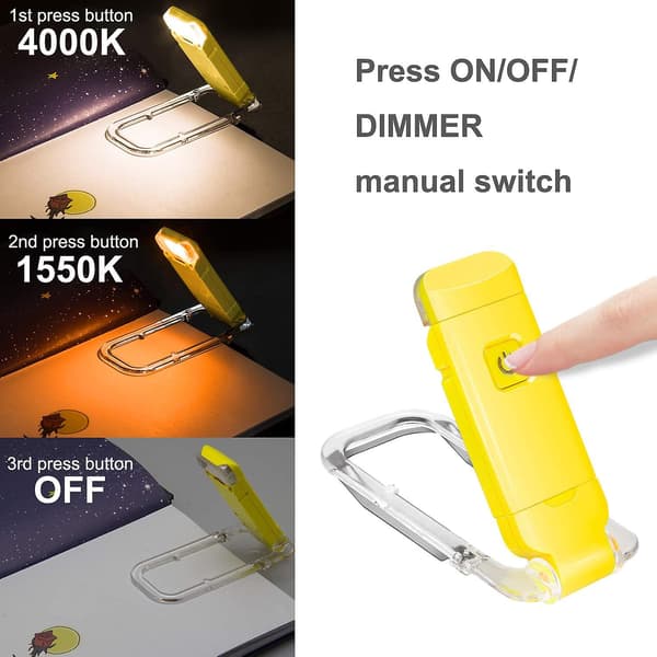 Amber Bok Leselys, LED Clip-On Boklamper, Leselys