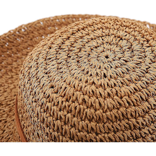 Dam bredbrättad solhatt vikbar sommar strand solhatt halmhattar Style 2