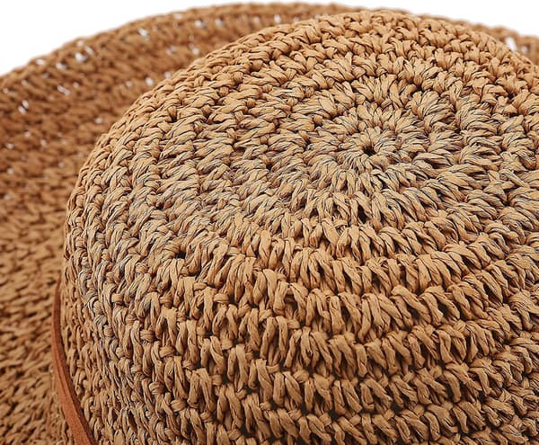 Dame Bredskyggede Kasketter Foldbar Sommer Strand Sol Stråhatte Style 2