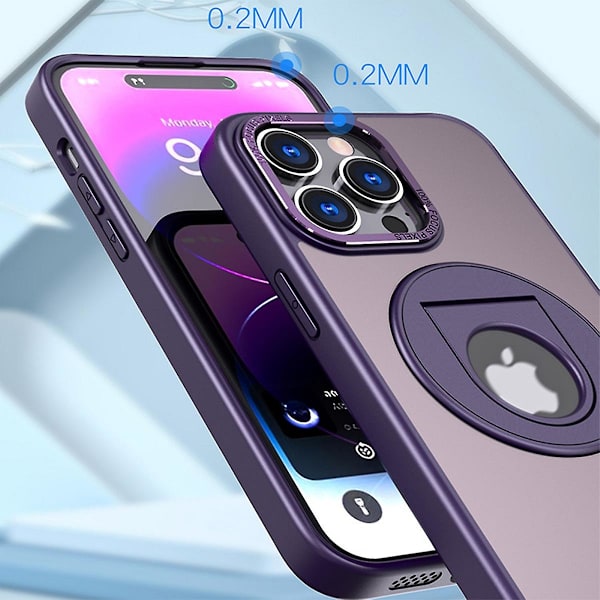 Magsafe-kotelo yhteensopiva iPhone 15 Pro:n kanssa, ohut PC iskunkestävä himmeä takakansi näkymättömällä magneettisella rengastelineellä Blue For iPhone 15 Pro