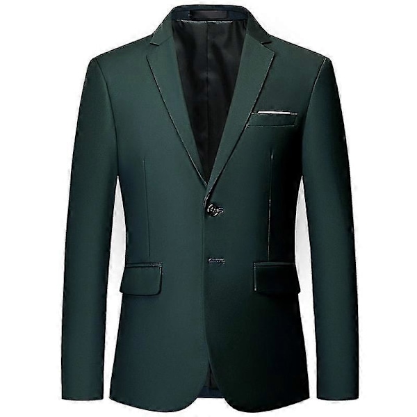 Letvægts blazer til mænd, afslappet to-knaps sportsjakke, business jakkesæt green 3XL