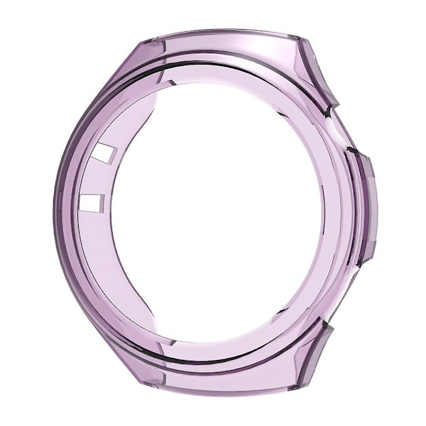 Stötsäker TPU-klockfodral med ihålig skyddsram för Huawei Watch 4 Pro Transparent Purple