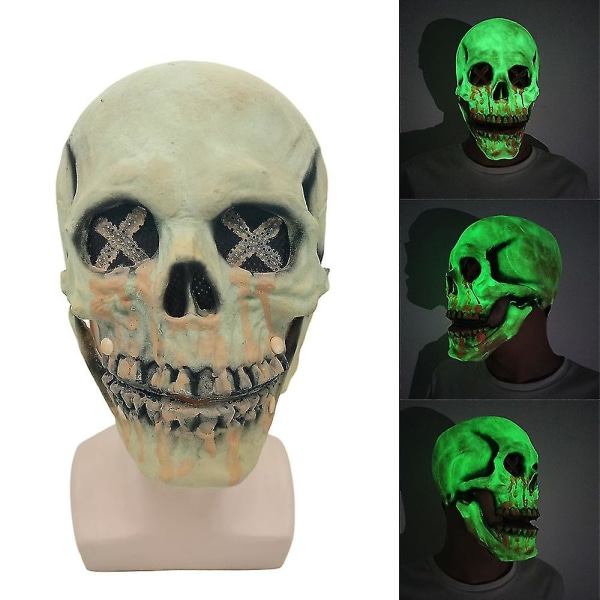 Halloween Lysende Kranie Maske Fancy Fest Horror Skelet Maske Cosplay Kostume Rekvisit Til Halloween Fest