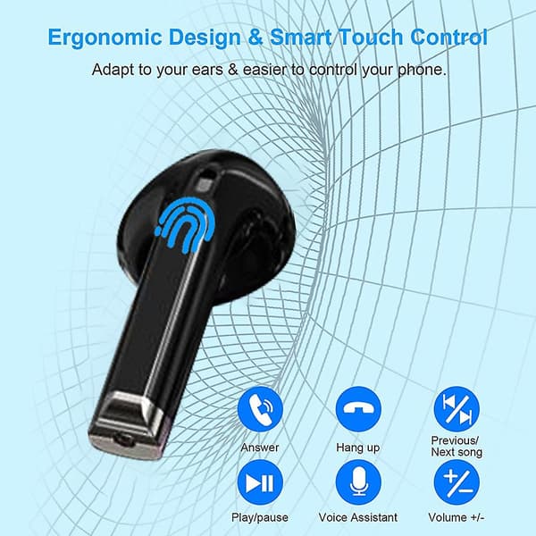 Trådløse ørepropper, Bluetooth 5.0 øretelefoner, Ladeetui, Parring for Airpod Apple Android Iphone black