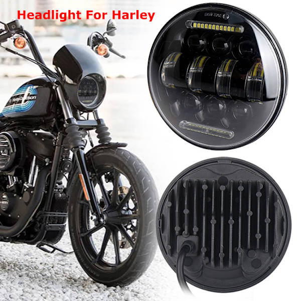 5,75 tums Harley-motorcykel strålkastare LED modifierad strålkastare 66W helljus och halvljus