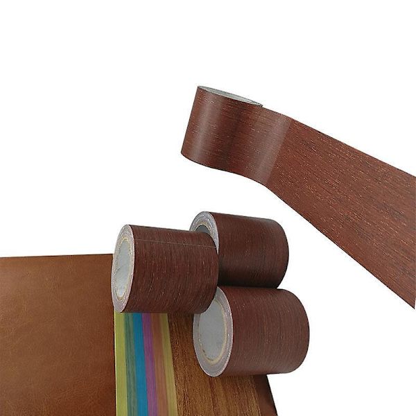 1 st rulle realistisk träådring reparationstejp möbelrenovering sockellist (b: 8 cm * l: 4,57 m) Bordeaux