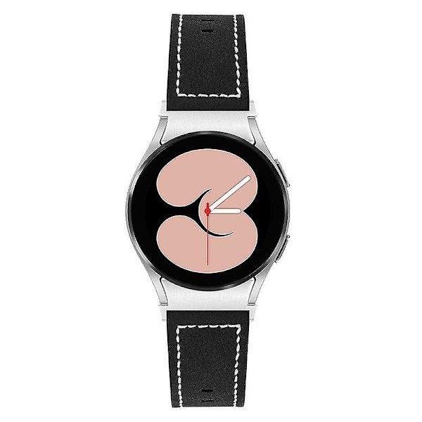 Justerbar udskiftningsurrem i læder til Samsung Galaxy Watch4 Classic 42/46mm/ Active 40/44mm Black