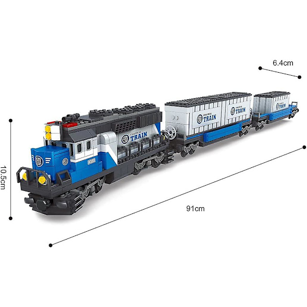 Technic Tog Lokomotiv Byggesæt, Moc Tog Lokomotiv Model Med Togbane Scene, 1008 stk. DIY Samle Byggeklodser Tog Sæt