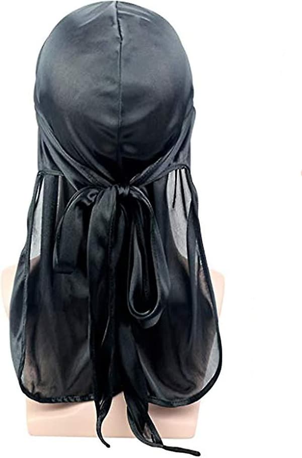 Satin Silke Hode Wrap Durag Lang Hale Beanies For Acsergery Menn Kvinner Hodeplagg Lue 2 stk Gave