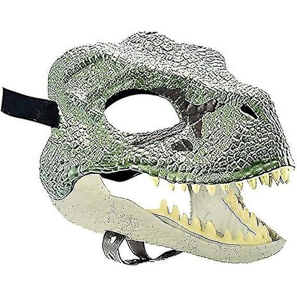 Halloween Party Cosplay Maske Simulering Jurassic Tyrannosaurus Rex Dinosaur Maske Hodeplagg Latex Materiale Green