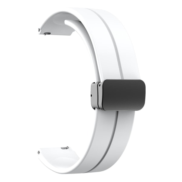 For Keep B4/Huawei Watch Fit Mini 16mm Silikonrem Erstatning Klokkereim, Svart Foldespenne White