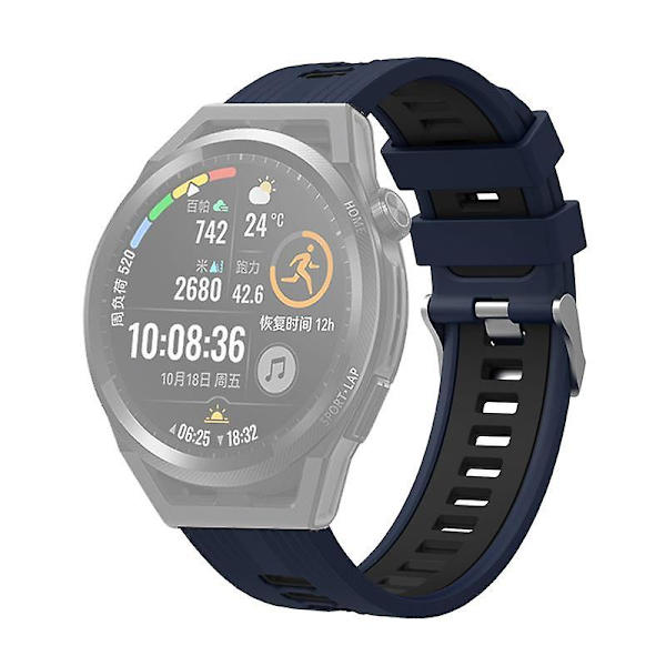 20mm Silikon Sportsreim For Galaxy Watch4/5/6 40mm 44mm/Watch6 Classic 43mm 47mm/Watch 5 Pro 45mm Midnight Blue Black