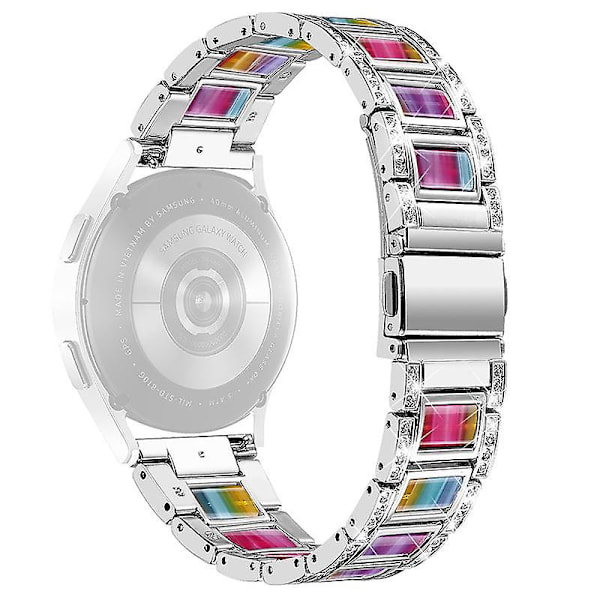 Urrem i rustfrit stål + resin til Huawei Watch GT 2 42mm / Watch 2 / Honor Magic Watch 2 42mm Silver  Colorful