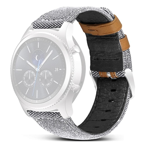 22mm Canvas Coated Läder Justerbart Armband För Huawei Watch GT 3 Pro 43mm/46mm / Watch GT 2 Pro White