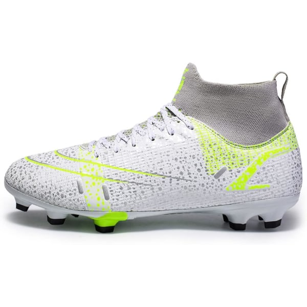 Fodboldstøvler Herre Høje Fodboldtræningssko Knopsæt Udendørs Professionelle Sneakers Atletik Konkurrencesko Unisex white EU38