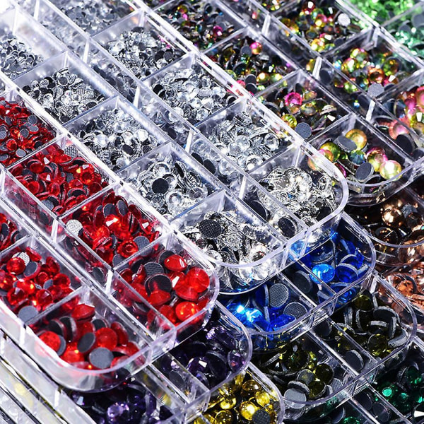 Fladryggede Rhinestones Krystal Fladryggede Sten Runde Krystal Rhinestones Til Håndværk blue