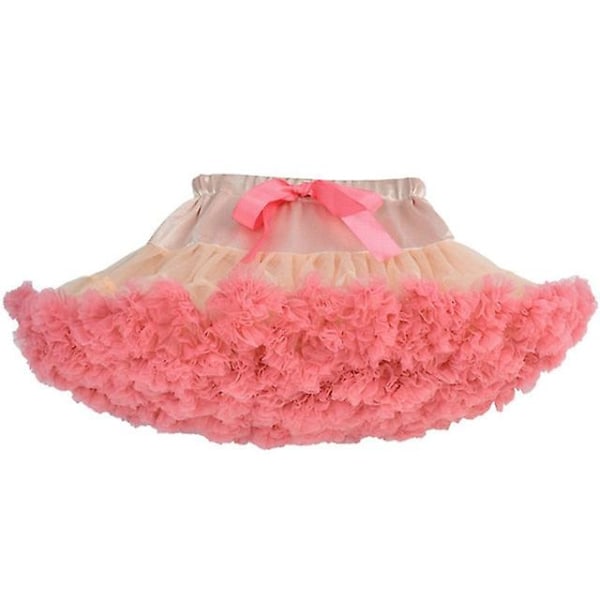Lush liten baby flickor tutu kjol för barn barn puffig tyll kjolar för flicka nyfödd fest prinsessa flicka kläder 1-15 år Peach with coral 6t