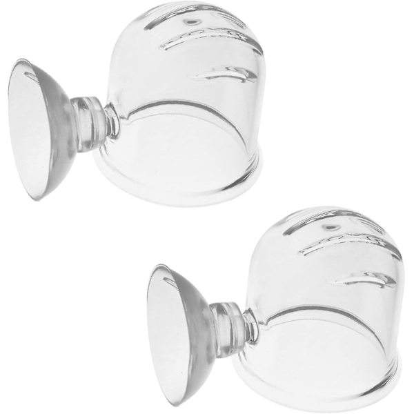 2x Akvarie Ormefoder 1mm Artemia Fisketank Krystalglas Plante Foderkop Med Sugekopper Transparent