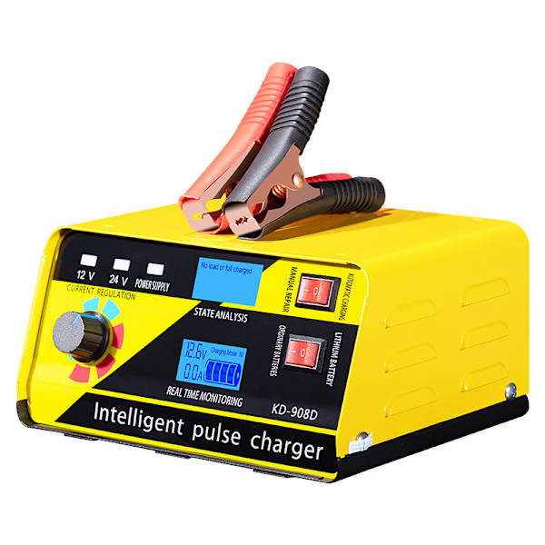 Bilbatterioplader 260W 12V/20A 24V/15A Lithium Batterioplader Auto Batterioplader Vedligeholder Til Bil Båd Motorcykel Blybatteri US plug