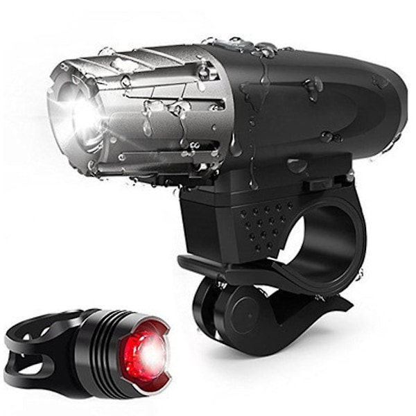 LED Sykkel Batteri Lyssett, Svart
