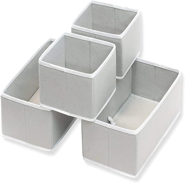 Simple Houseware Sammenleggbare Stoffoppbevaringsbokser for Skuff, Garderobe, Kommode