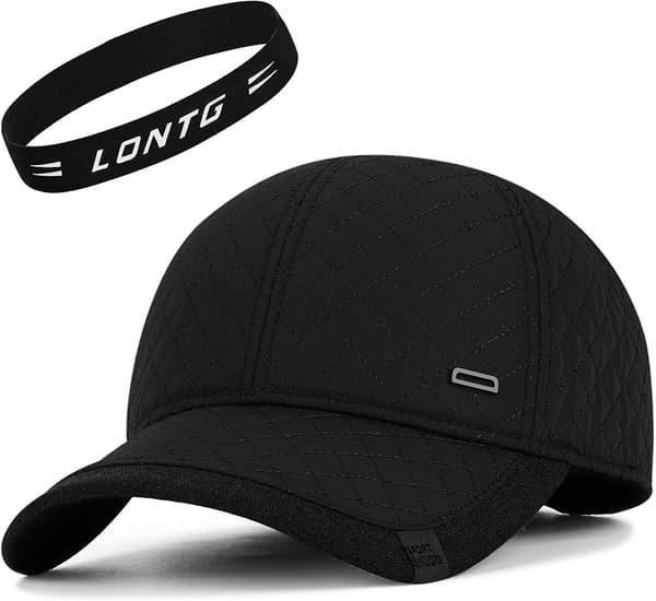 Vinter Baseball Mössa Med Öronlapp Trooper Trapper Mössa Bomber Mössa Termisk Ull Baseball Kepssport Mössa Utomhus Black