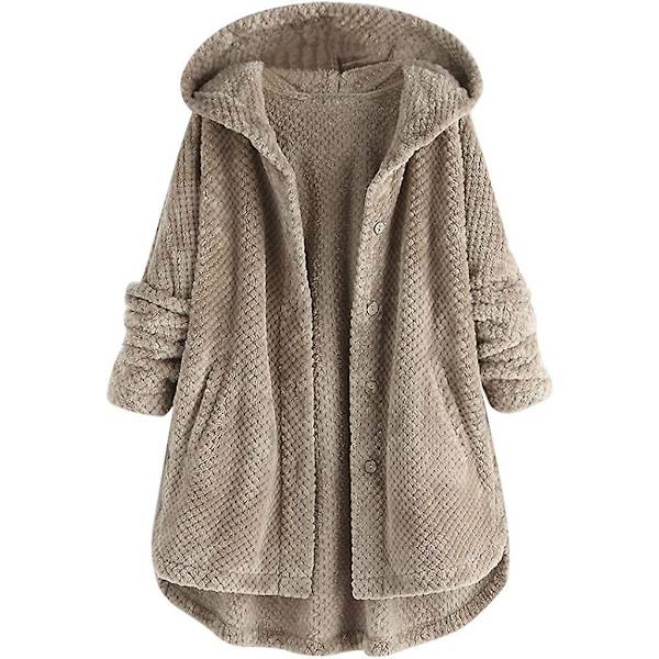 Kvinnor Kappa Och Jacka Kampanj Rea Oversize Dam Fleece Oregelbunden långärmad present