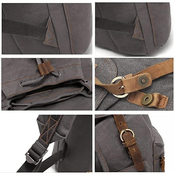 Canvas Rygsæk 15l Casual Dagstursrygsæk, 42 Cm, 15 Liter
