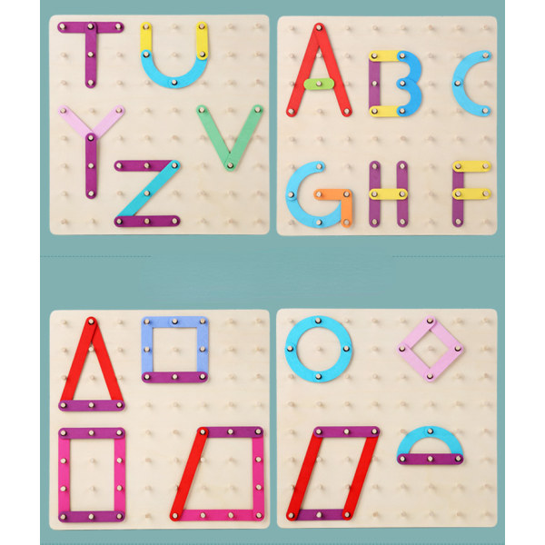 Montessori för barn geometrisk matematik undervisning AIDS baby pussel grafiskt pegboard pussel tidig utbildning trä lapptäcke musik leksaker 18x22cm