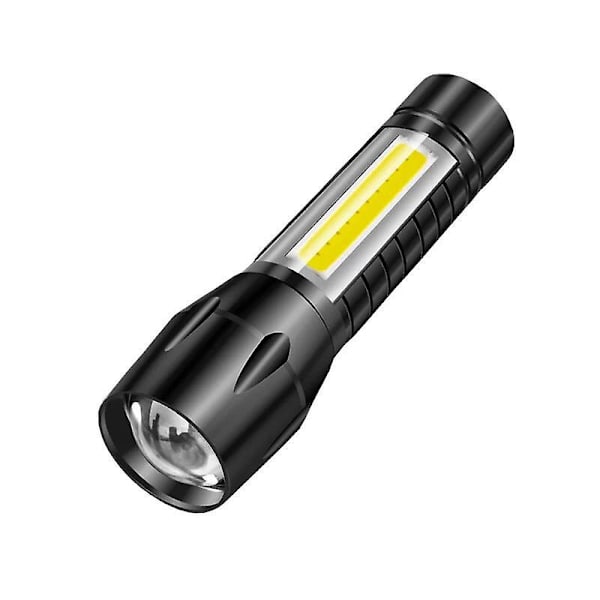 Håndholdt Genopladelig LED Lommelygte Taktisk Lommelygte Med Lampe Zoombar Mini Bærbare Lommelygter, Til Udendørs Camping i Nødsituationer