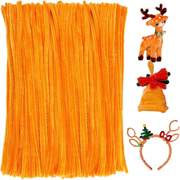 180 stk. Piberensere Chenille Stilke, Orange Hobby Piberensere, Jule Piberensere Chenille Stilke Til DIY Kunsthåndværk Dekorationer Forsyninger (go