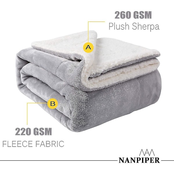 Sherpa Tæppe Varme Tæpper Til Vinter Super Blødt Fuzzy Flanel Fleece/uld Lignende Vendbar Velvet